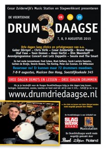 Cesar Zuiderwijk teacher at the fourthteenth Slagwerk3Daagse August 07 - 09, 2015